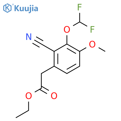 Ethyl 2-cyano-3-difluoromethoxy-4-methoxyphenylacetate structure