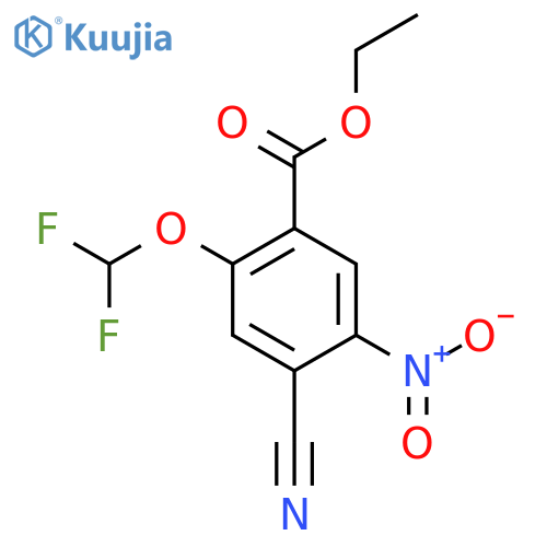Ethyl 4-cyano-2-difluoromethoxy-5-nitrobenzoate structure