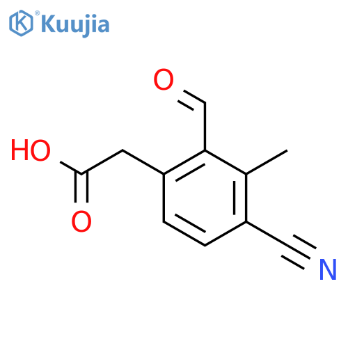4-Cyano-2-formyl-3-methylphenylacetic acid structure