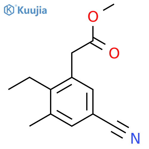 Methyl 5-cyano-2-ethyl-3-methylphenylacetate structure