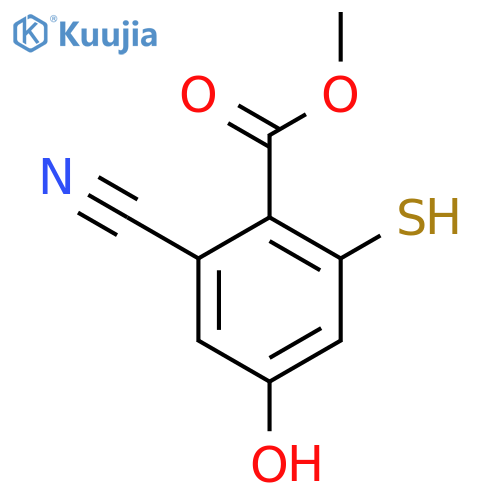 Methyl 2-cyano-4-hydroxy-6-mercaptobenzoate structure
