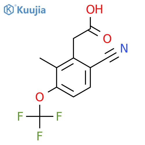 6-Cyano-2-methyl-3-(trifluoromethoxy)phenylacetic acid structure