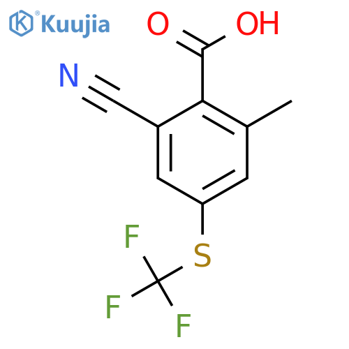 2-Cyano-6-methyl-4-(trifluoromethylthio)benzoic acid structure