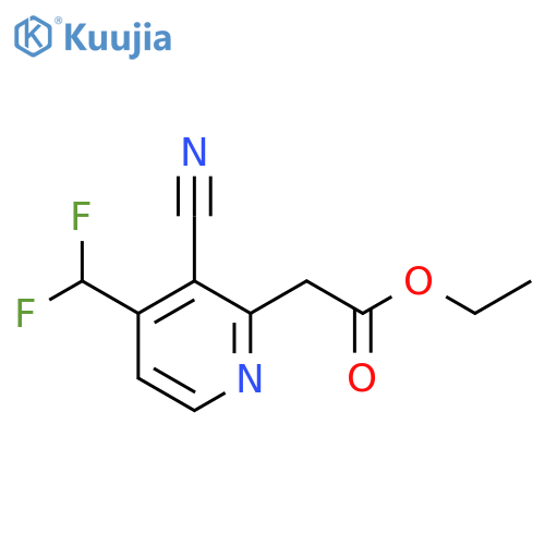 Ethyl 3-cyano-4-(difluoromethyl)pyridine-2-acetate structure