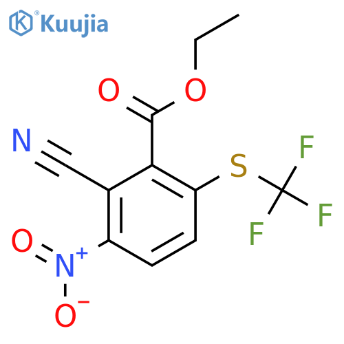 Ethyl 2-cyano-3-nitro-6-(trifluoromethylthio)benzoate structure