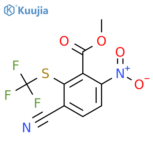 Methyl 3-cyano-6-nitro-2-(trifluoromethylthio)benzoate structure