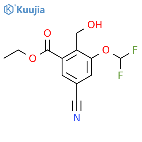 Ethyl 5-cyano-3-difluoromethoxy-2-(hydroxymethyl)benzoate structure