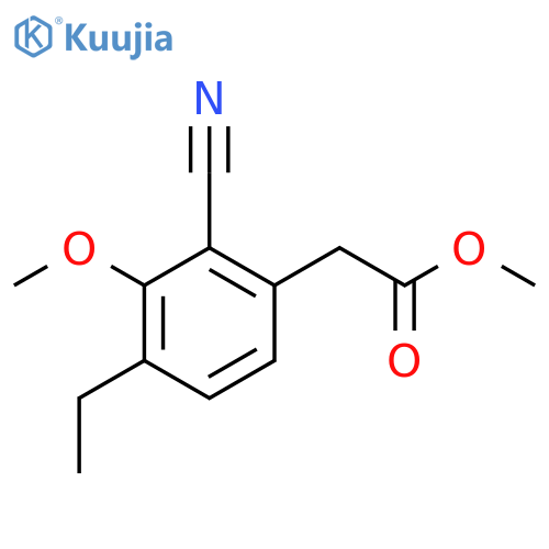 Methyl 2-cyano-4-ethyl-3-methoxyphenylacetate structure