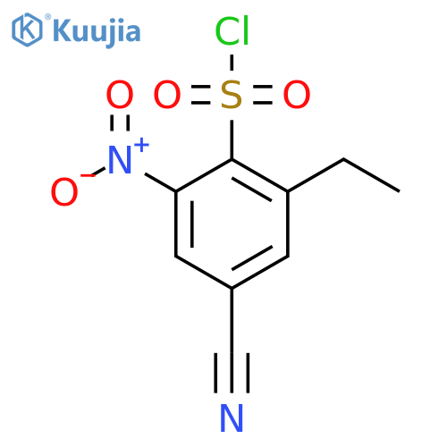 4-Cyano-2-ethyl-6-nitrobenzenesulfonyl chloride structure