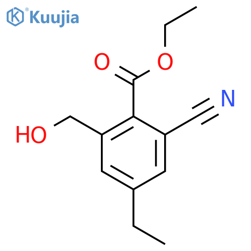 Ethyl 2-cyano-4-ethyl-6-(hydroxymethyl)benzoate structure