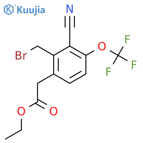 Ethyl 2-bromomethyl-3-cyano-4-(trifluoromethoxy)phenylacetate structure