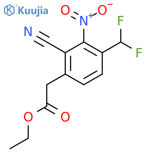 Ethyl 2-cyano-4-difluoromethyl-3-nitrophenylacetate structure
