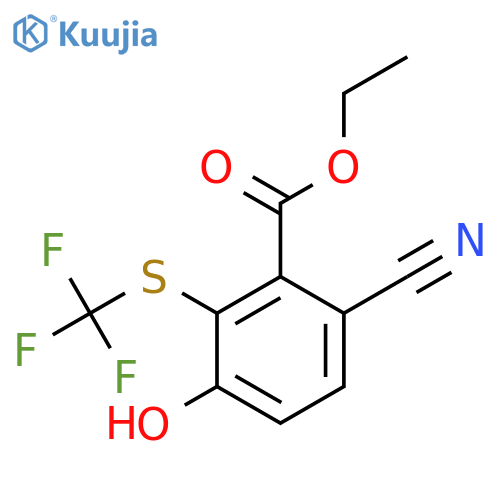 Ethyl 6-cyano-3-hydroxy-2-(trifluoromethylthio)benzoate structure