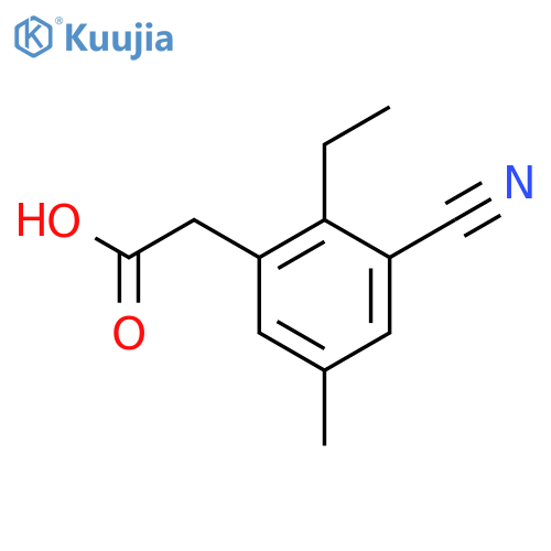 3-Cyano-2-ethyl-5-methylphenylacetic acid structure