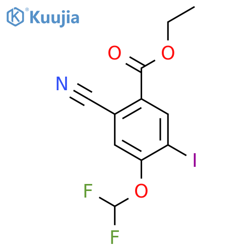 Ethyl 2-cyano-4-difluoromethoxy-5-iodobenzoate structure