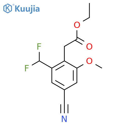 Ethyl 4-cyano-2-difluoromethyl-6-methoxyphenylacetate structure