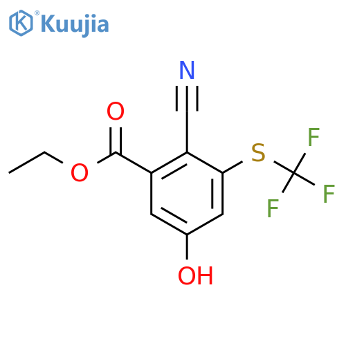 Ethyl 2-cyano-5-hydroxy-3-(trifluoromethylthio)benzoate structure