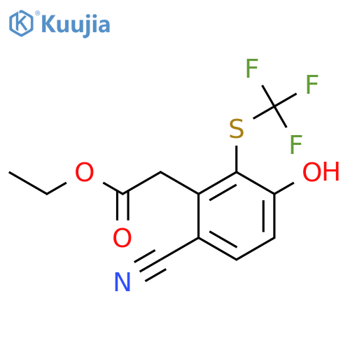 Ethyl 6-cyano-3-hydroxy-2-(trifluoromethylthio)phenylacetate structure