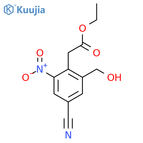Ethyl 4-cyano-2-hydroxymethyl-6-nitrophenylacetate structure