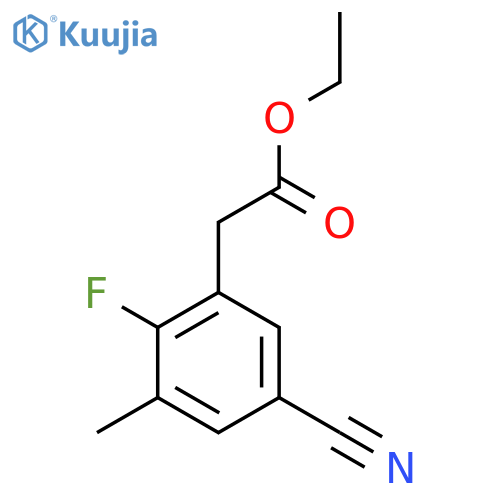 Ethyl 5-cyano-2-fluoro-3-methylphenylacetate structure