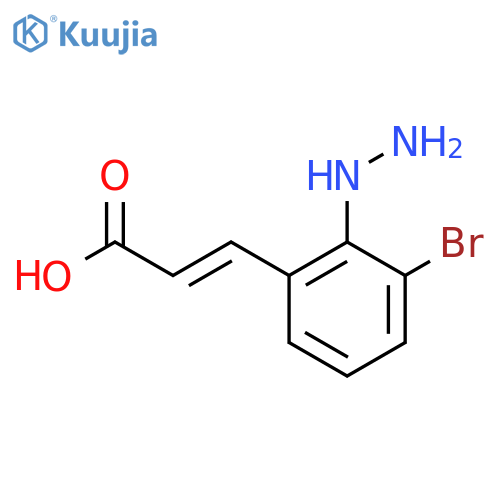 3-Bromo-2-hydrazinylcinnamic acid structure