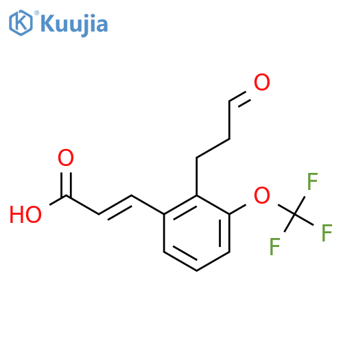 2-(3-Oxopropyl)-3-(trifluoromethoxy)cinnamic acid structure