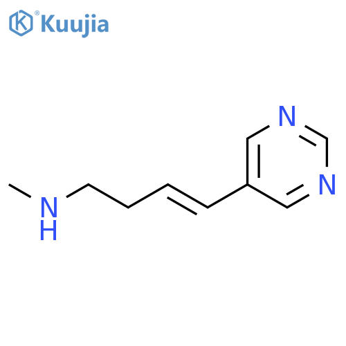 3-Buten-1-amine, N-methyl-4-(5-pyrimidinyl)-, (3E)- structure