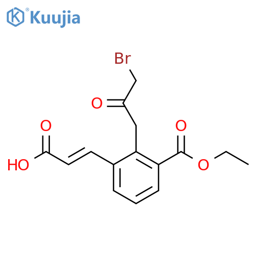 Ethyl 2-(3-bromo-2-oxopropyl)-3-(2-carboxyvinyl)benzoate structure