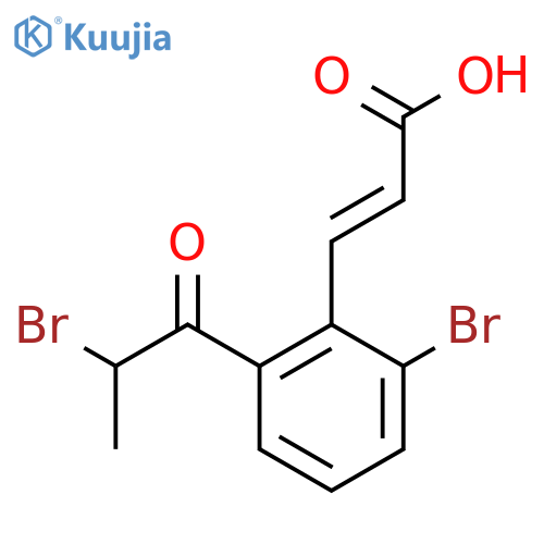 2-Bromo-6-(2-bromopropanoyl)cinnamic acid structure