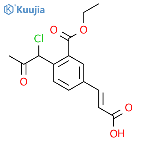 Ethyl 5-(2-carboxyvinyl)-2-(1-chloro-2-oxopropyl)benzoate structure