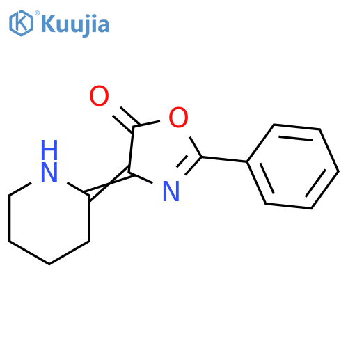 2-phenyl-4-[(2Z)-piperidin-2-ylidene]-4,5-dihydro-1,3-oxazol-5-one structure