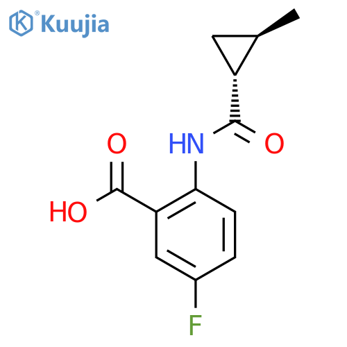 5-Fluoro-2-((1R,2R)-2-methylcyclopropane-1-carboxamido)benzoic acid structure
