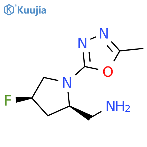 2-Pyrrolidinemethanamine, 4-fluoro-1-(5-methyl-1,3,4-oxadiazol-2-yl)-, (2R,4R)-rel- structure
