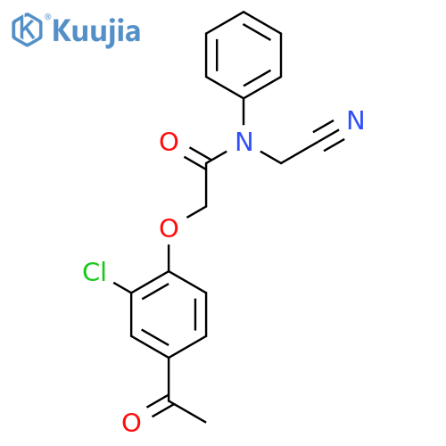 2-(4-acetyl-2-chlorophenoxy)-N-(cyanomethyl)-N-phenylacetamide structure