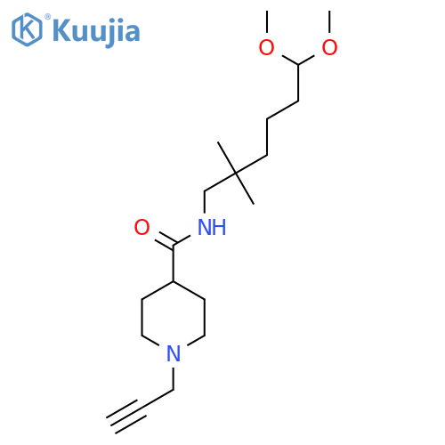 N-(6,6-dimethoxy-2,2-dimethylhexyl)-1-(prop-2-yn-1-yl)piperidine-4-carboxamide structure