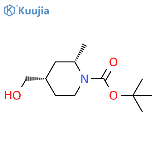 tert-butyl (2S,4S)-4-(hydroxymethyl)-2-methylpiperidine-1-carboxylate structure