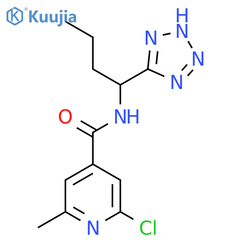 2-chloro-6-methyl-N-[1-(1H-1,2,3,4-tetrazol-5-yl)butyl]pyridine-4-carboxamide structure
