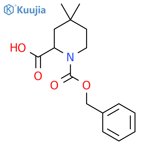 4,4-Dimethyl-1-phenylmethoxycarbonylpiperidine-2-carboxylic acid structure