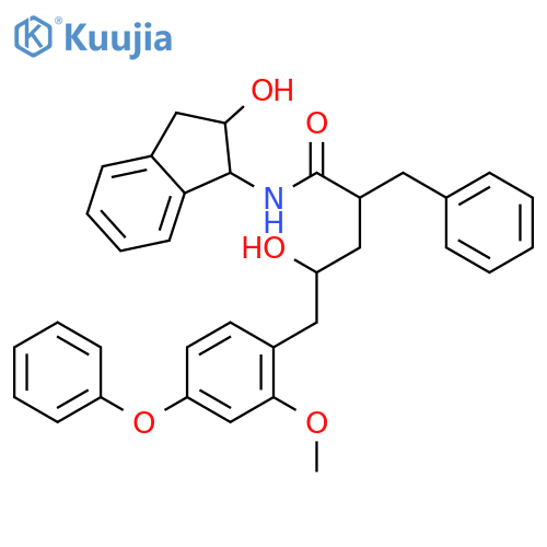 (2R,4S)-2-benzyl-4-hydroxy-N-[(2R)-2-hydroxy-2,3-dihydro-1H-inden-1-yl]-5-(2-methoxy-4-phenoxyphenyl)pentanamide structure