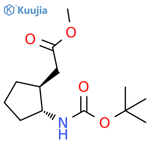 methyl 2-[2-{[(tert-butoxy)carbonyl]amino}cyclopentyl]acetate, trans structure