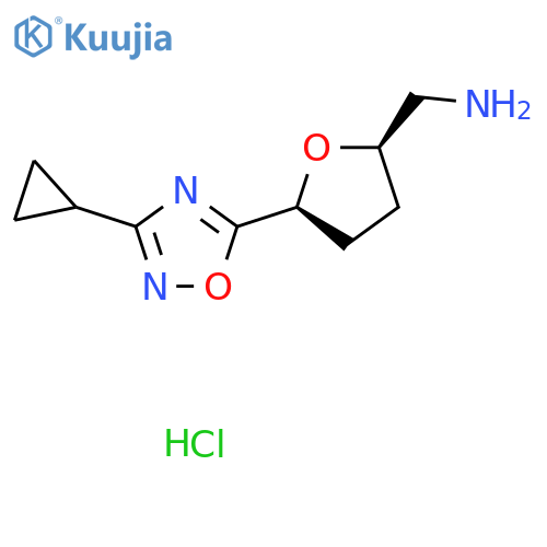 ((2R,5S)-5-(3-Cyclopropyl-1,2,4-oxadiazol-5-yl)tetrahydrofuran-2-yl)methanamine hydrochloride structure