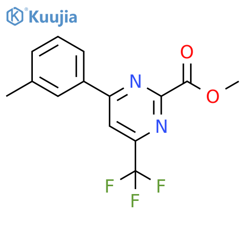 2-Pyrimidinecarboxylic acid, 4-(3-methylphenyl)-6-(trifluoromethyl)-, methyl ester structure