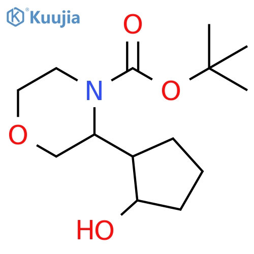 4-Morpholinecarboxylic acid, 3-(2-hydroxycyclopentyl)-, 1,1-dimethylethyl ester structure