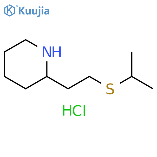2-[2-(Propan-2-ylsulfanyl)ethyl]piperidine hydrochloride structure