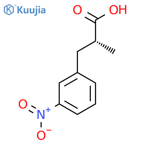 (2R)-2-methyl-3-(3-nitrophenyl)propanoic acid structure