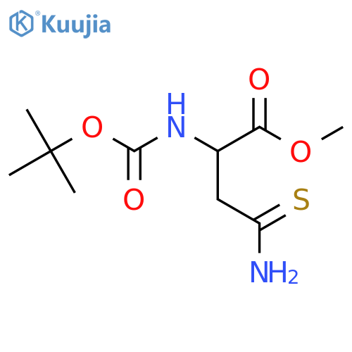 Methyl 2-{[(tert-butoxy)carbonyl]amino}-3-carbamothioylpropanoate structure