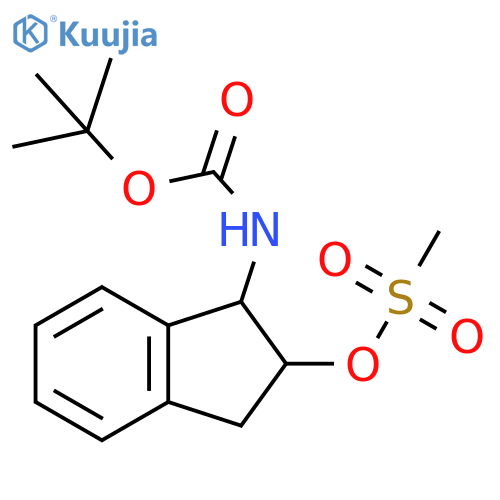 tert-butyl N-[2-(methanesulfonyloxy)-2,3-dihydro-1H-inden-1-yl]carbamate structure