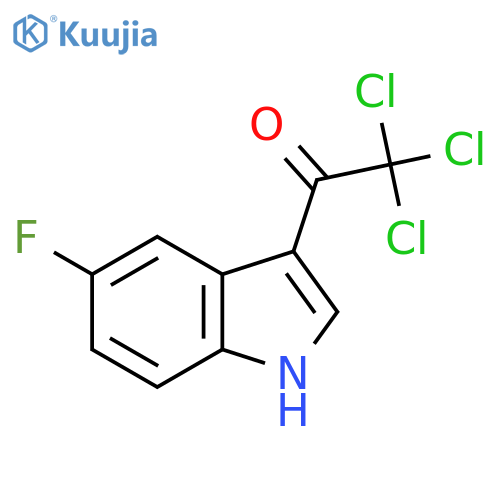 2,2,2-Trichloro-1-(5-fluoro-1H-indol-3-yl) ethanone structure
