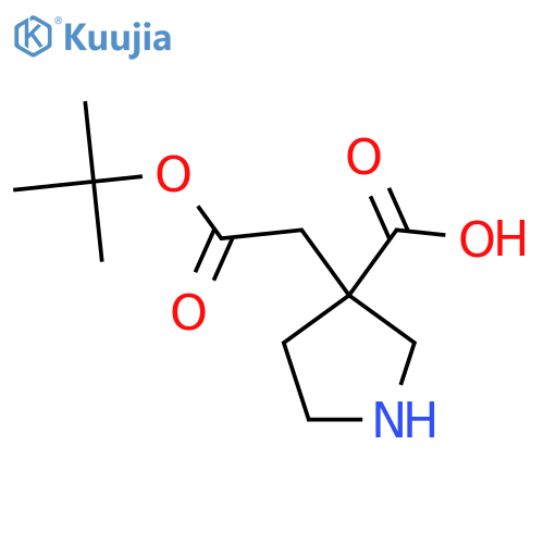 3-[2-(tert-butoxy)-2-oxoethyl]pyrrolidine-3-carboxylic acid structure