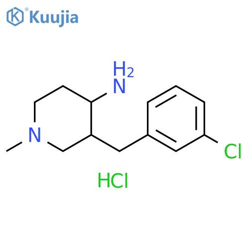 3-(3-Chlorobenzyl)-1-methylpiperidin-4-amine hydrochloride structure